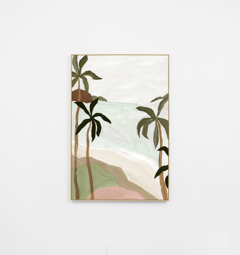 Palm Scenery Green Canvas