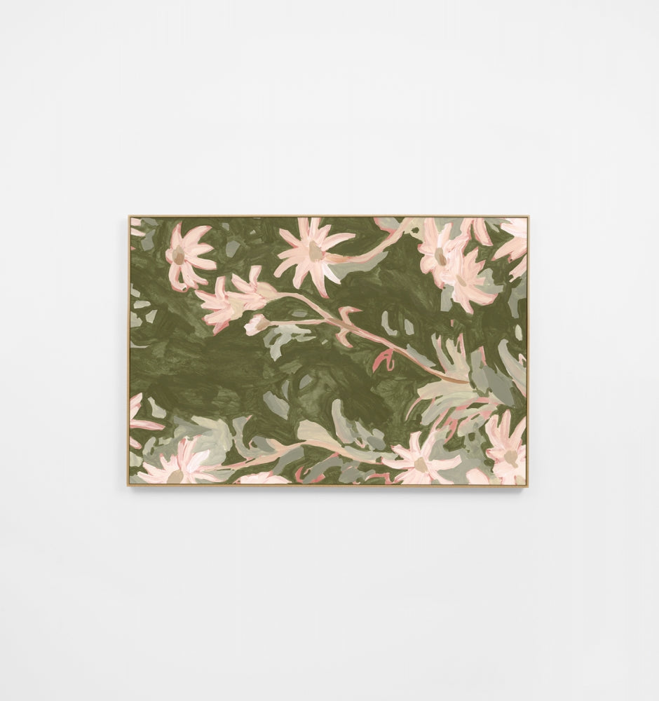 Flannel Flowers Green Canvas
