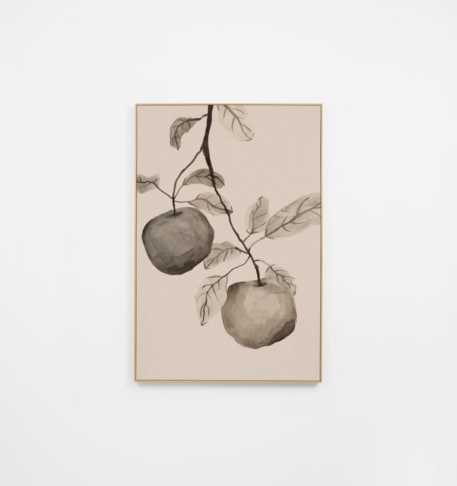 Hanging Apples Sepia Canvas