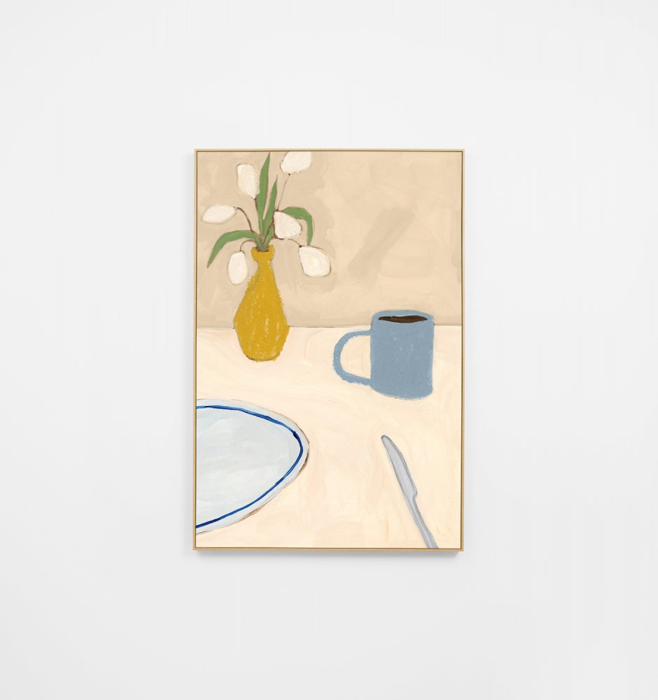 Morning Coffee Blue Canvas