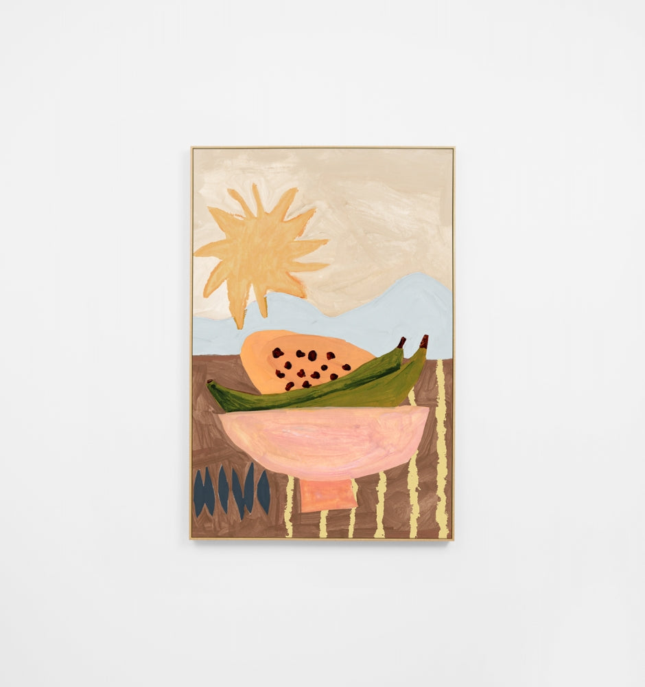 Papaya Sunrise Blue Canvas