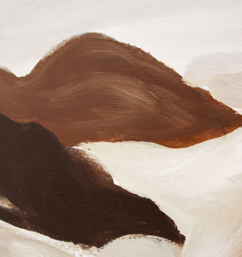 Hazy Horizon Sand Framed Canvas