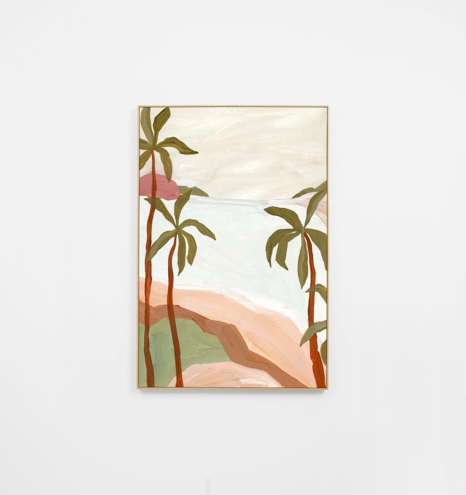 Palm Scenery Pink Canvas