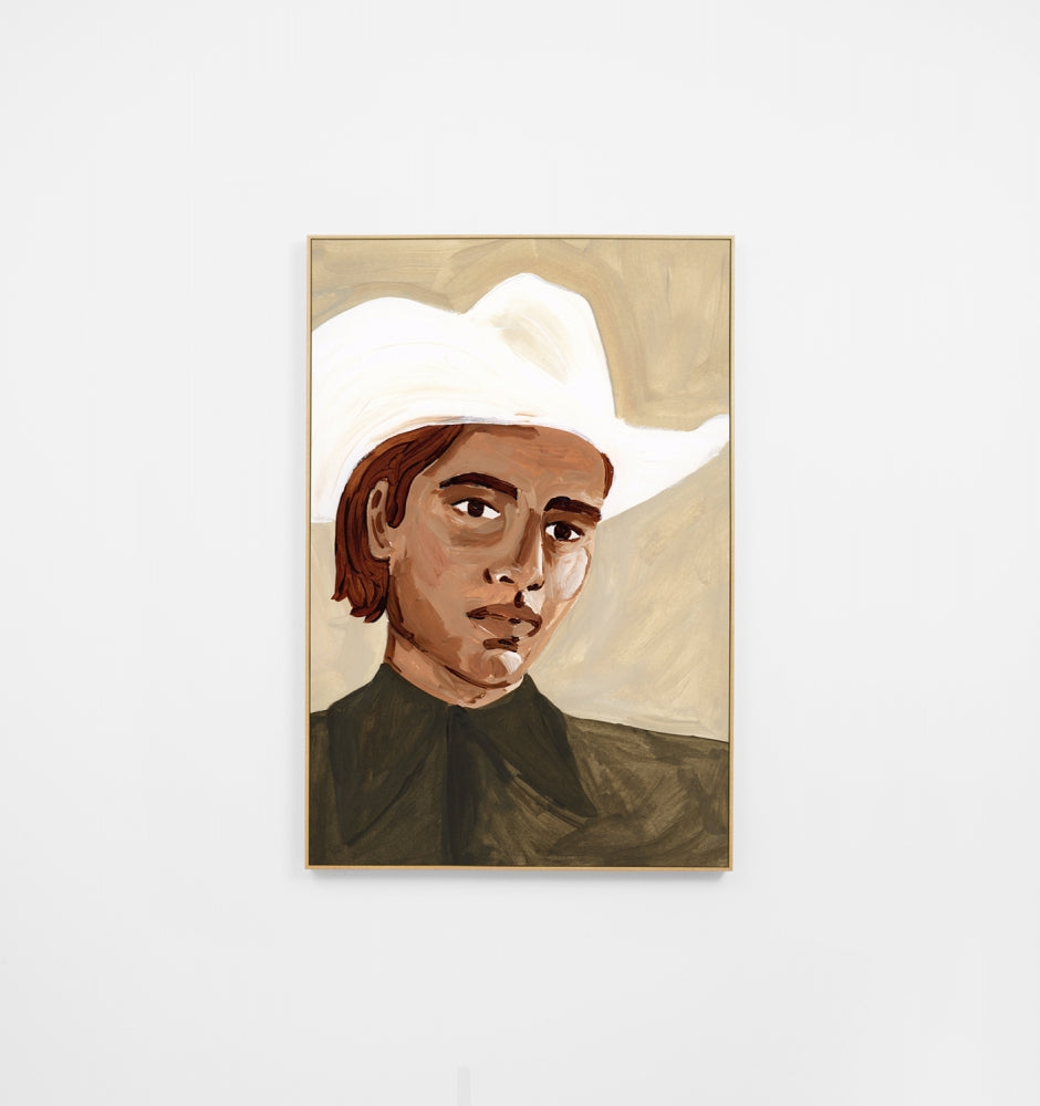 Cowboy Portrait Green 1 Canvas