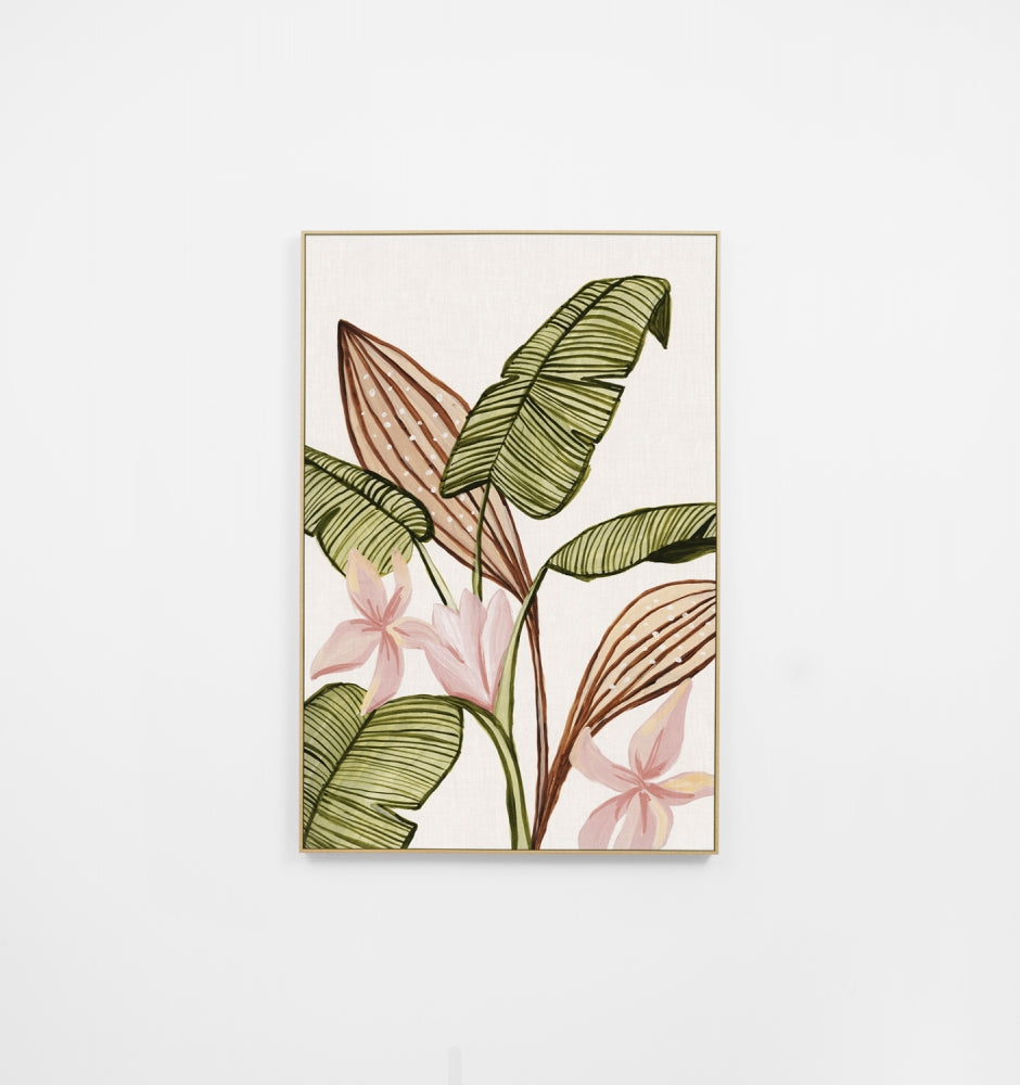 Tropical Blooms Pink 2 Canvas