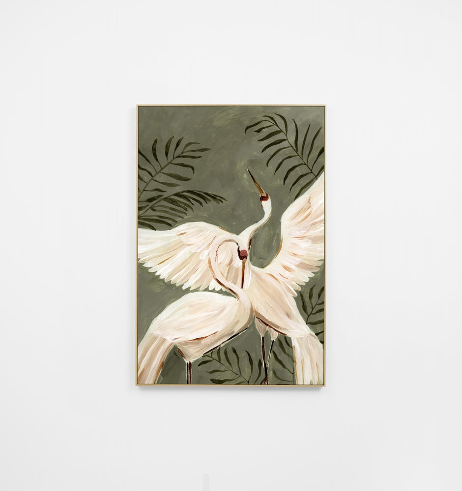 Tropical Herons Forest Canvas