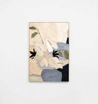 Lily Mosaic Blue Canvas