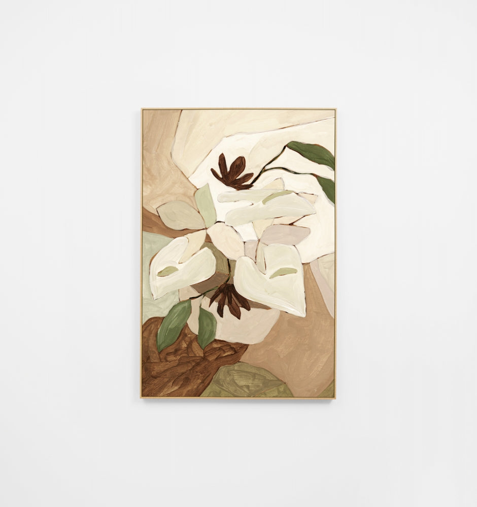 Lily Mosaic Natural Canvas