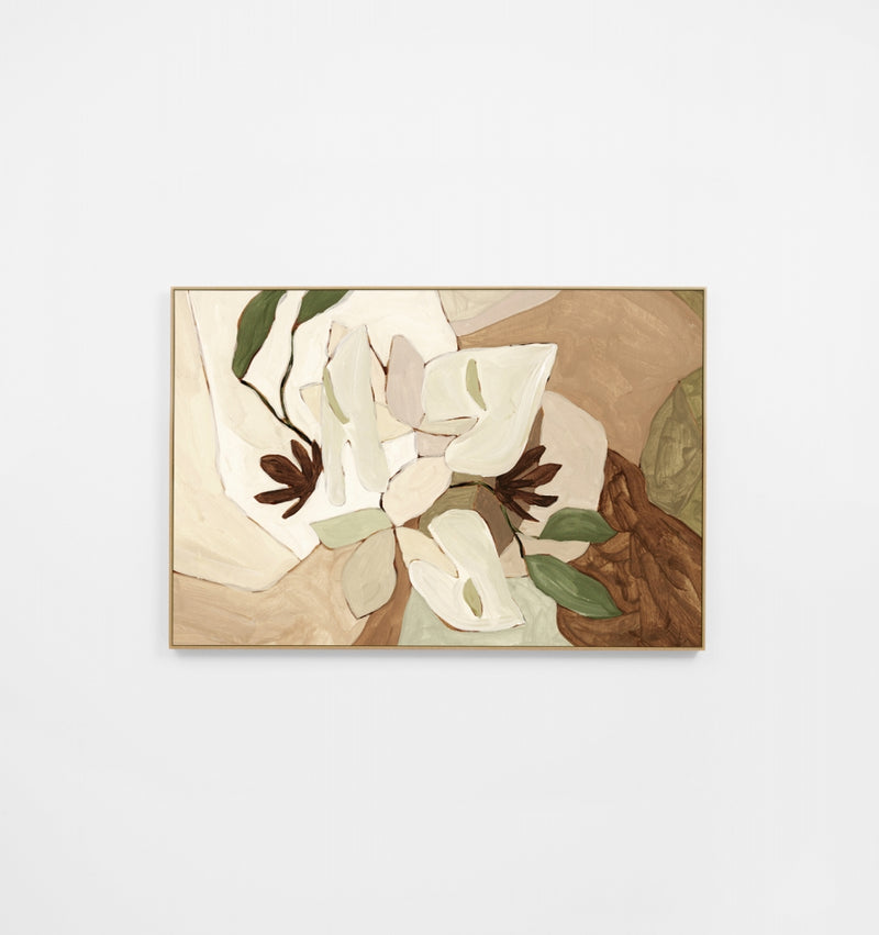 Lily Mosaic Natural Canvas