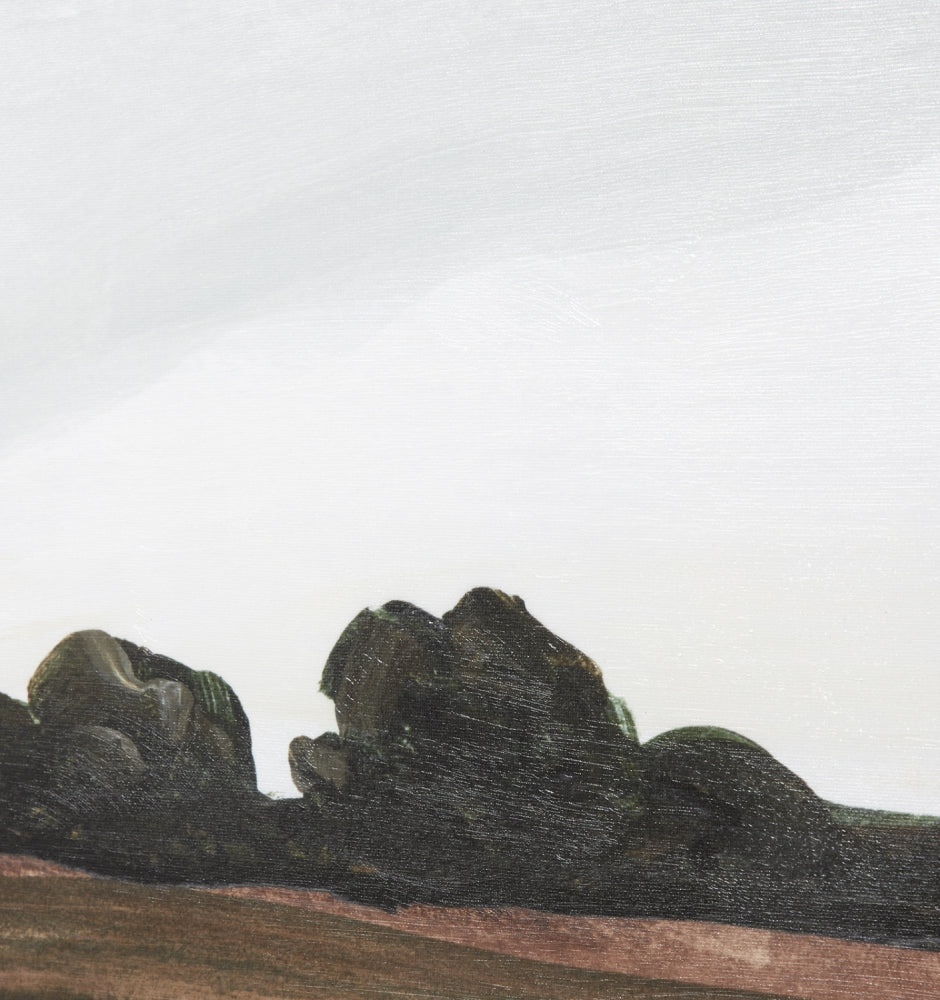 Tranquil Field Green Framed Canvas