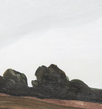 Tranquil Field Green Framed Canvas