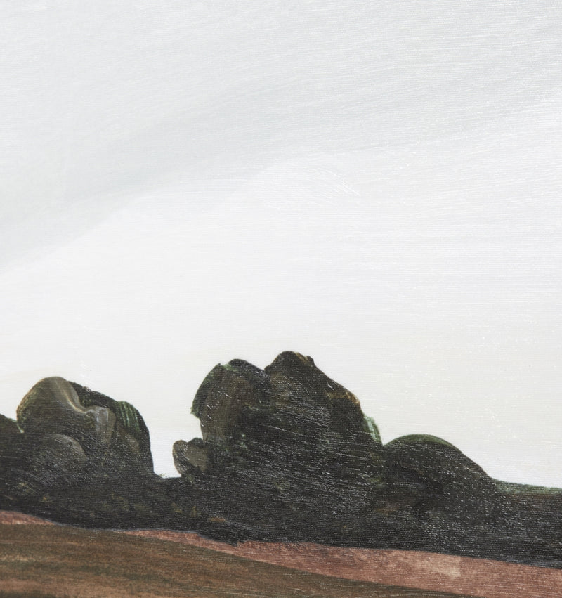 Tranquil Field Green Framed Canvas