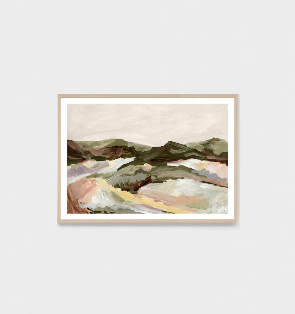 Mountainscape View Pastel Print