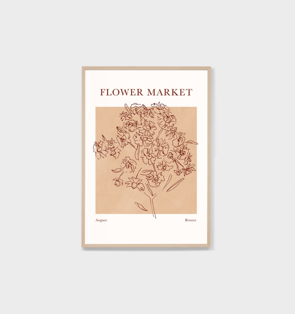 Flower Market Winter Umber Print