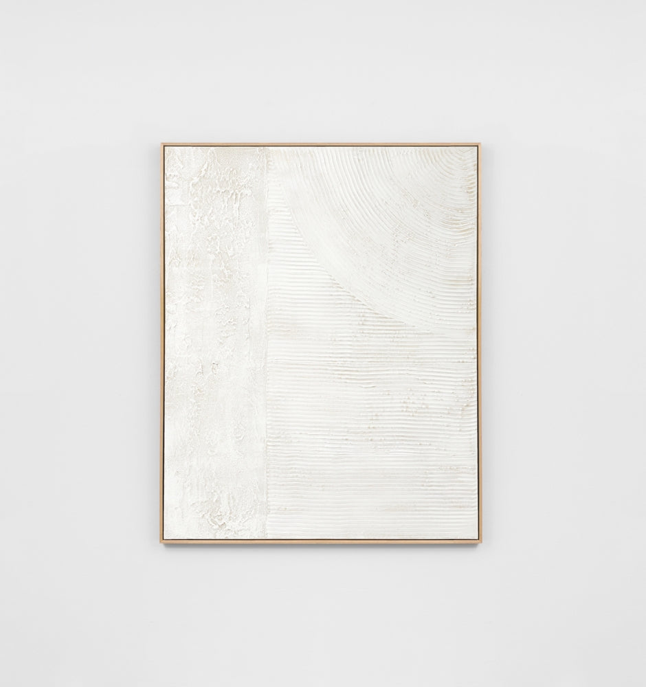 Abstract Texture White 1 Framed Painting