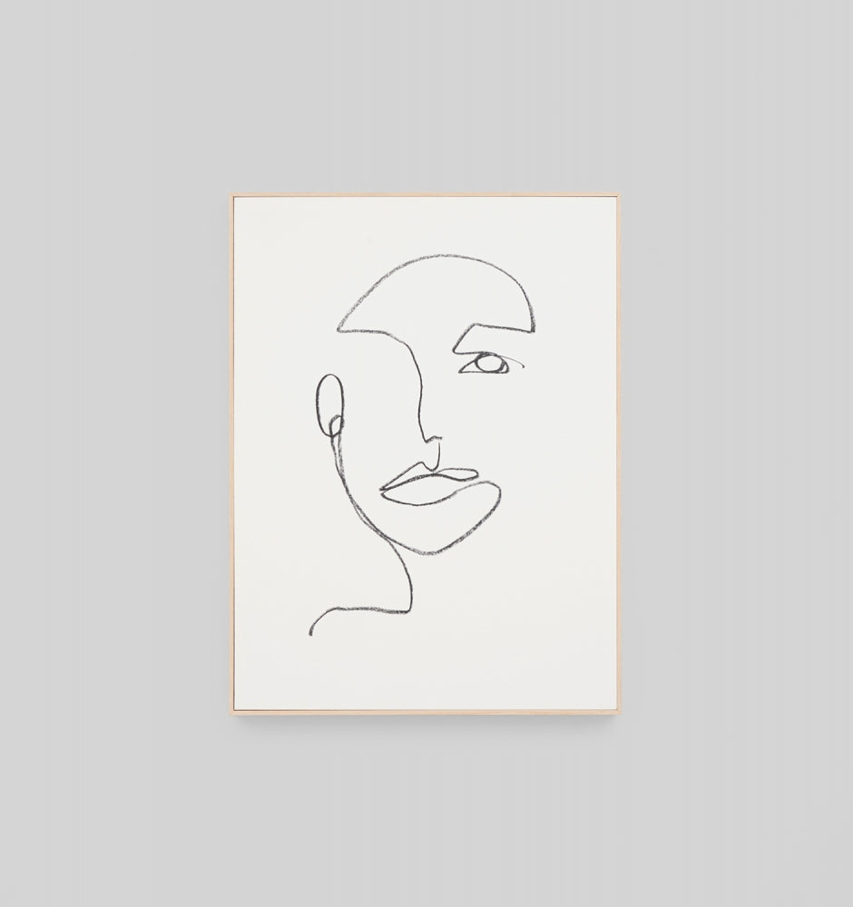 Linear Portrait 2 Framed Canvas