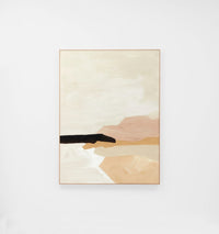 Tranquil Coastline Blush Framed Canvas