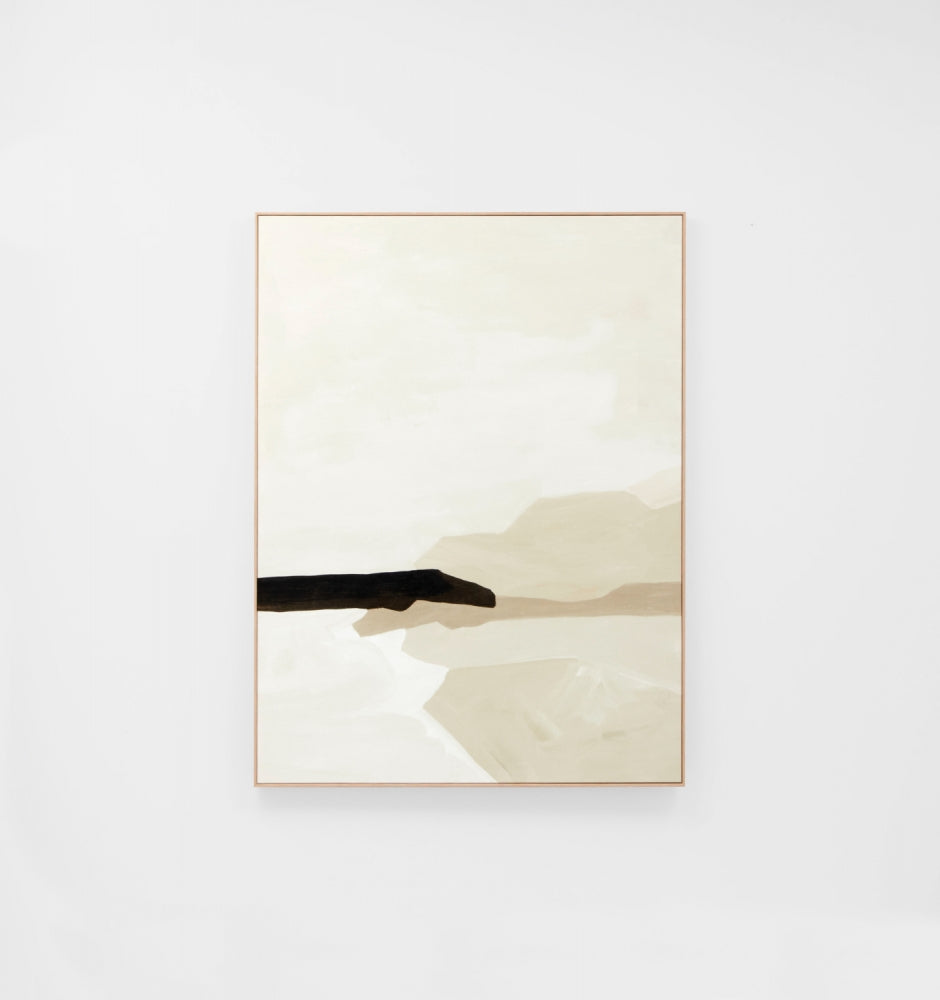 Tranquil Coastline Sand Framed Canvas