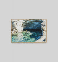 Turquoise Cave Framed Canvas